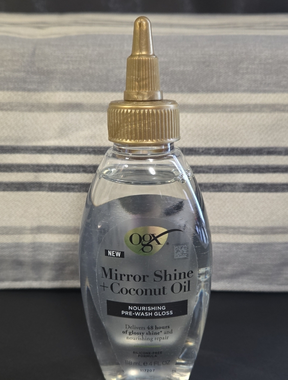 OGX Lightweight Pre-Wash Gloss Hair Oil - Clear Bottle with Gold Cap